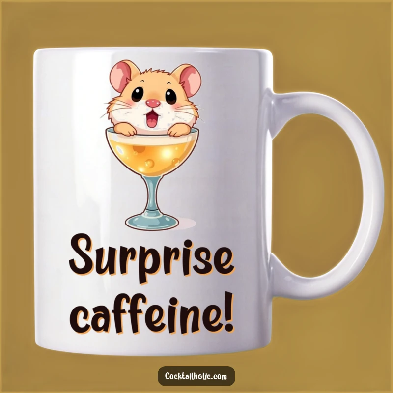 Funny Surprised Hamster Cocktail Glass Mug - Shockingly Humorous Gift