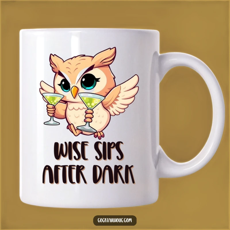 Funny Winking Owl Martini Mug: Soaring with Style and Spirit!