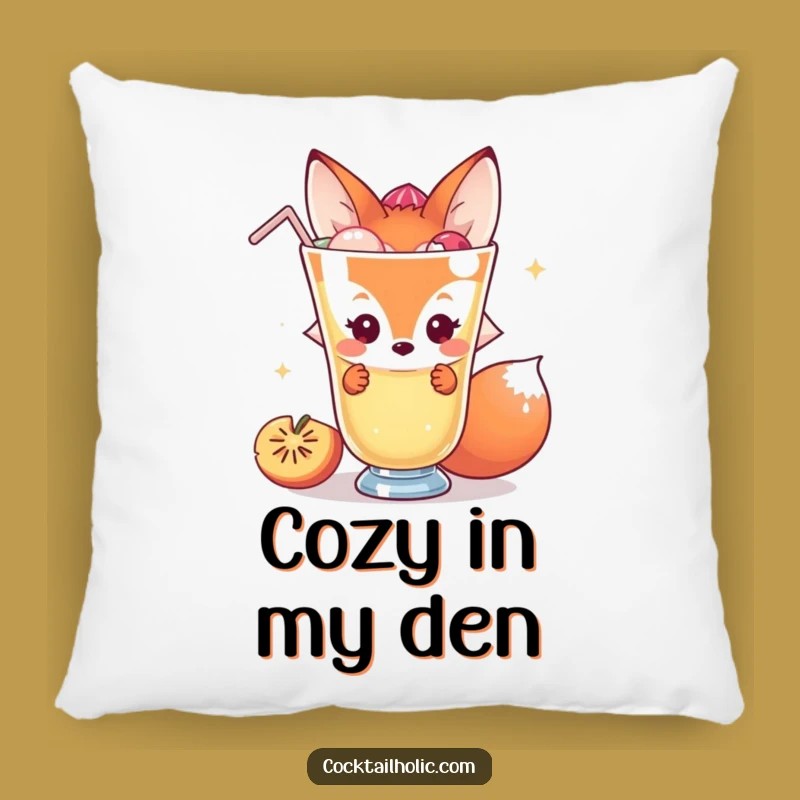 Funny Fox Pillow: Snuggle with Shyness, Cocktail Fun Funny Gift