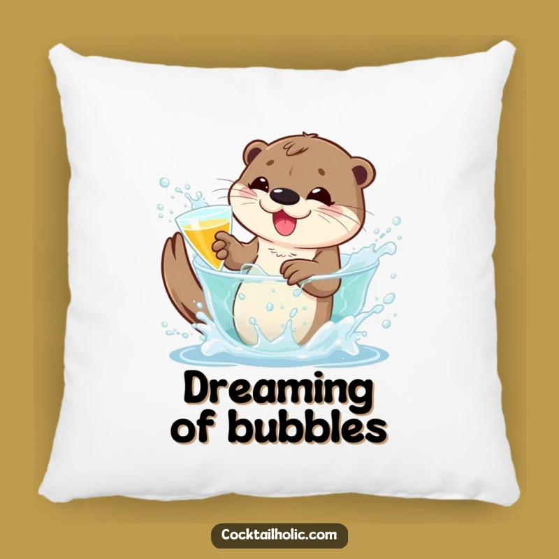 Funny Otter Pillow: Snuggle with Playfulness, Cocktail Fun Funny Gift