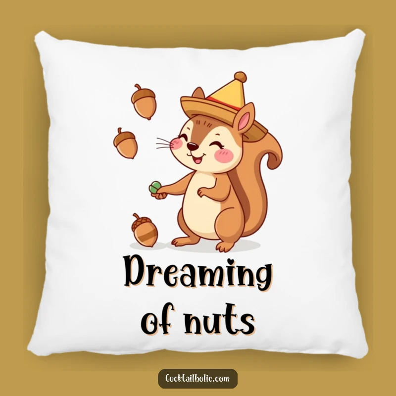 Funny Squirrel Sombrero Pillow: Cozy Up with Festive Charm!