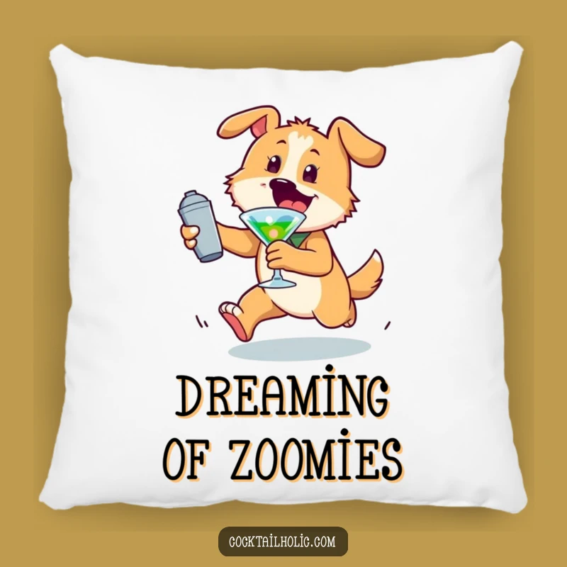 Funny Dog Pillow: Snuggle with Energy, Cocktail Fun Funny Gift