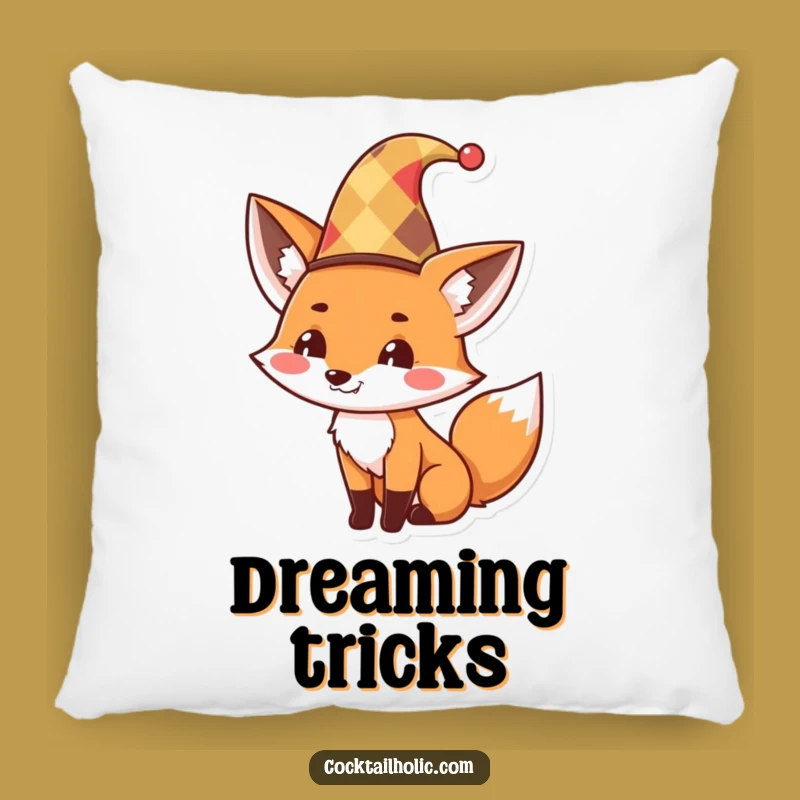 Funny Fox Jester Pillow: Cozy Up with Mischief and Humor Gift!