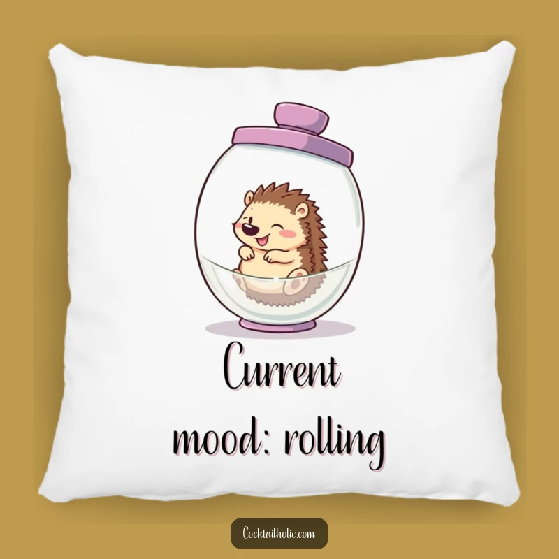 Funny Hedgehog Cocktail Shaker Pillow - Comfy & Hilarious Home Decor Gift