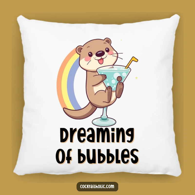 Funny Otter Pillow: Soft Playful Cocktail Cushion, Cozy Funny Gift for Couch