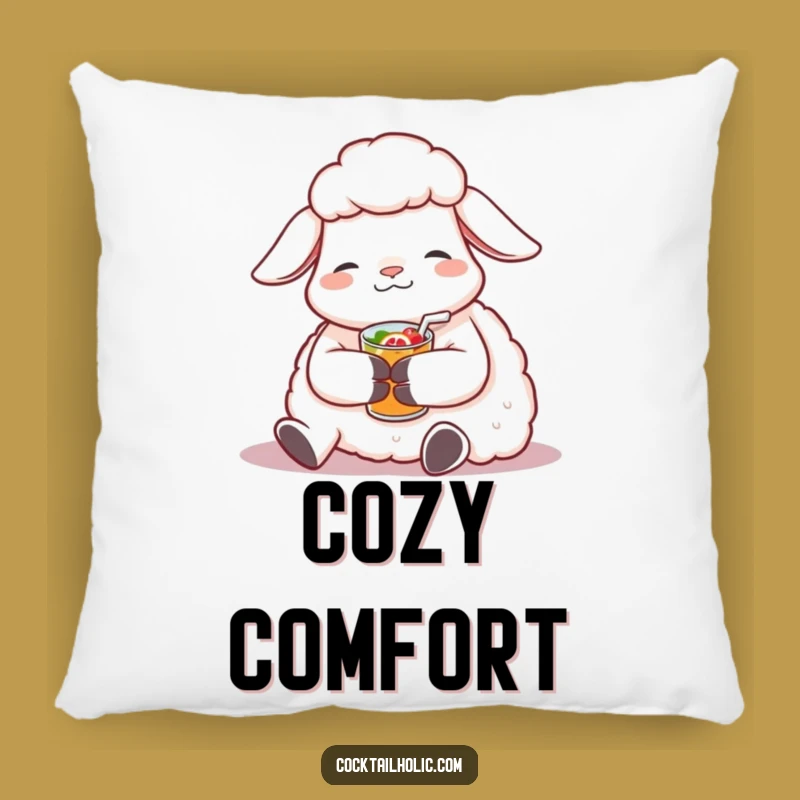 Funny Sheep Drink Pillow: Soft & Soothing, Perfect Funny Gift for Comfort