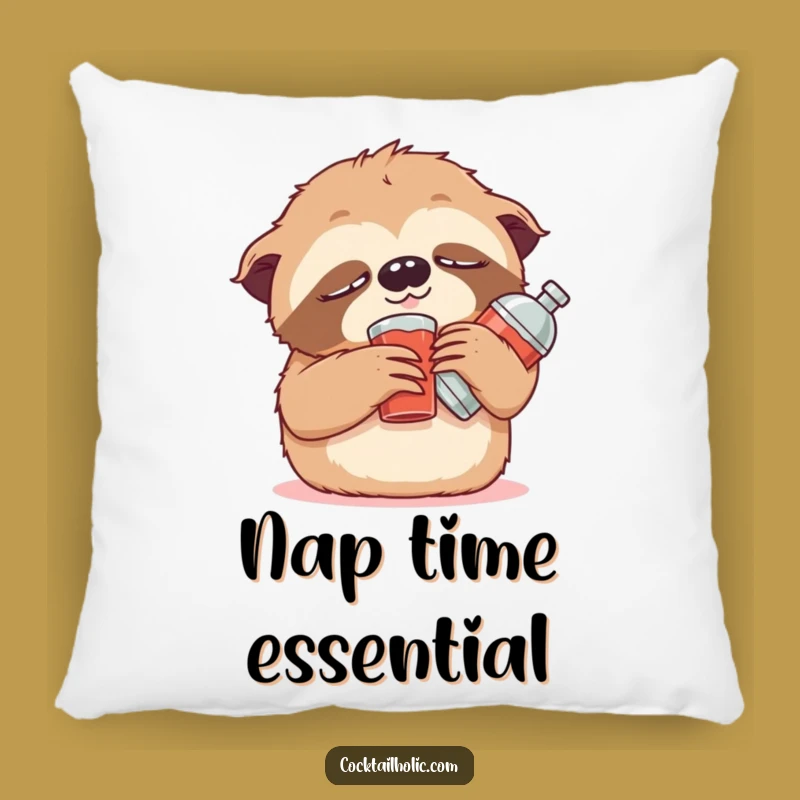 Funny Sloth Cocktail Pillow: Comfy Relaxation & Hilarious Decor!
