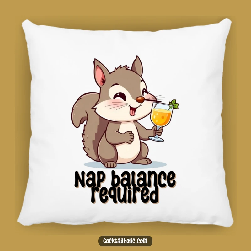 Funny Squirrel Cocktail Pillow: Cozy Comfort with a Mischievous Touch