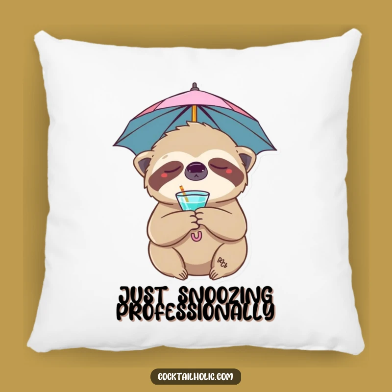 Funny Sloth Pillow: Snuggle Up with this Cocktail Comfort Funny Gift
