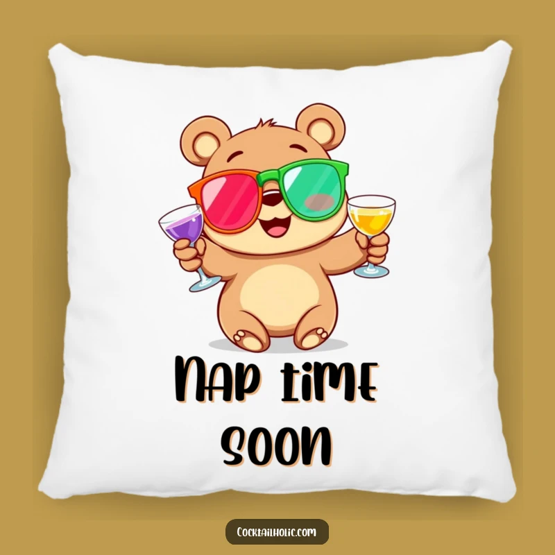 Funny Bear Juggling Cocktail Pillow: Cozy Up with Humor and Relaxation Gift!