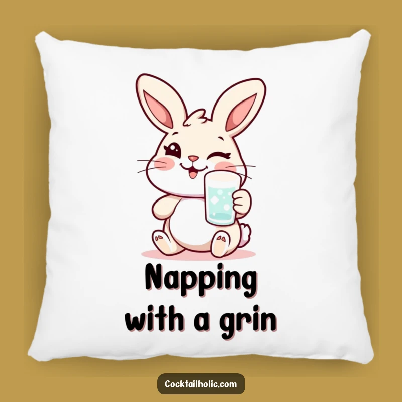 Funny Rabbit Pillow: Snuggle with Cheer, Cocktail Fun Funny Gift