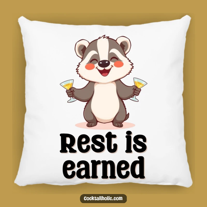 Cozy Funny Badger Cocktail Pillow: Soft & Hilarious Accent Pillow, Thoughtful Gift