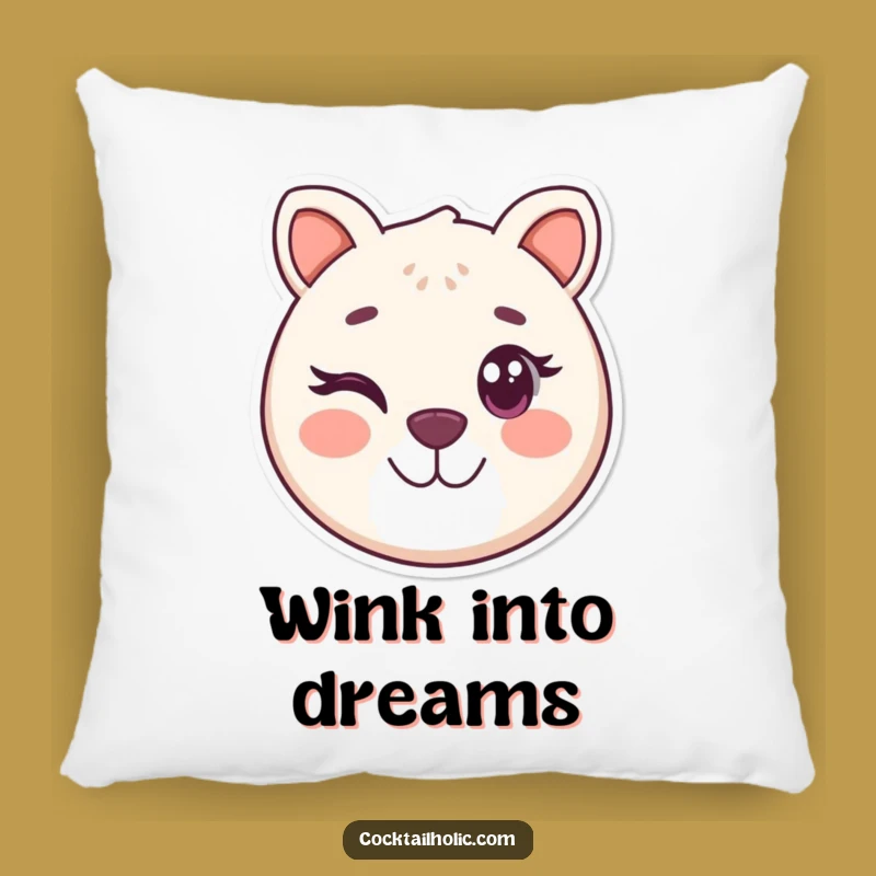 Funny Winking Animal Face Pillow - Playful Comfort for Your Home