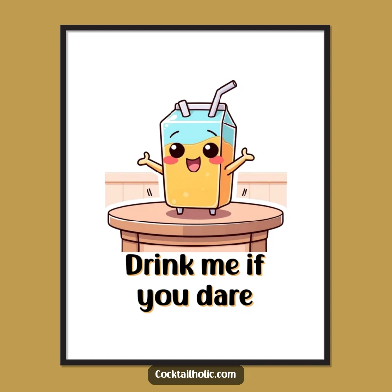 Funny Juice Box Leap Digital Art - Instant Playful Decor!