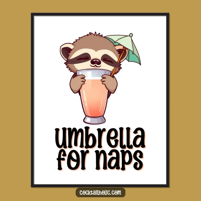 Funny Sloth Cocktail Digital Art - Relaxed Decor Gift