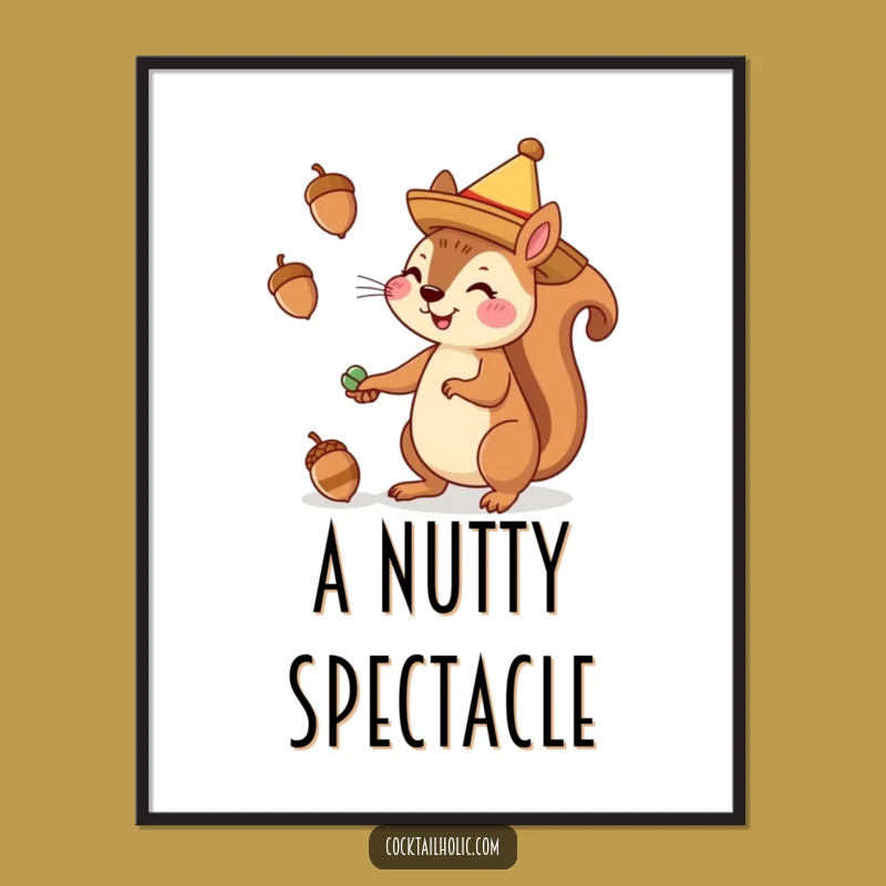 Funny Squirrel Sombrero Digital Art: Instant Fiesta for Your Walls!