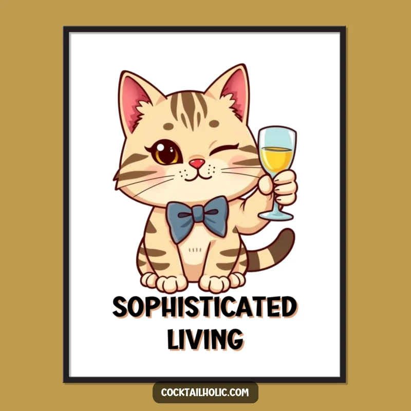 Funny Cat Digital Art: Dapper Toast - Instant Funny Gift!
