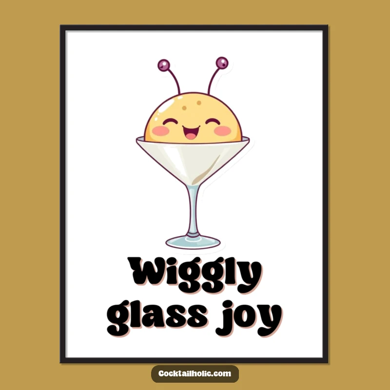 Funny Martini Creature Digital Print - Happy Party Wall Art