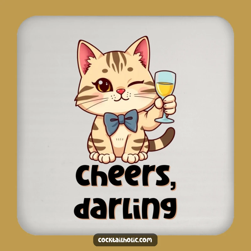 Funny Cat Coaster: Sophisticated Sips - A Fun Funny Gift!