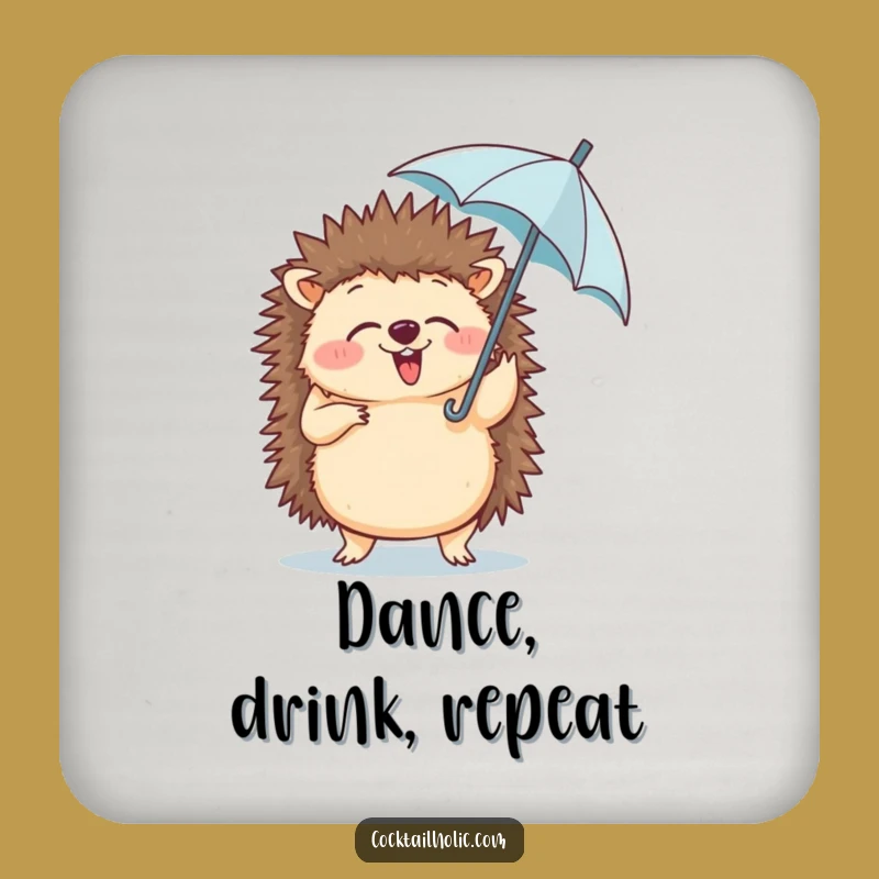 Funny Hedgehog Dance Coasters - Protect Surfaces with Whimsical Art
