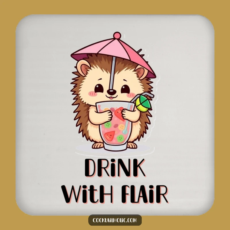 Funny Hedgehog Cocktail Coaster: Protect Surfaces with Tropical Charm!