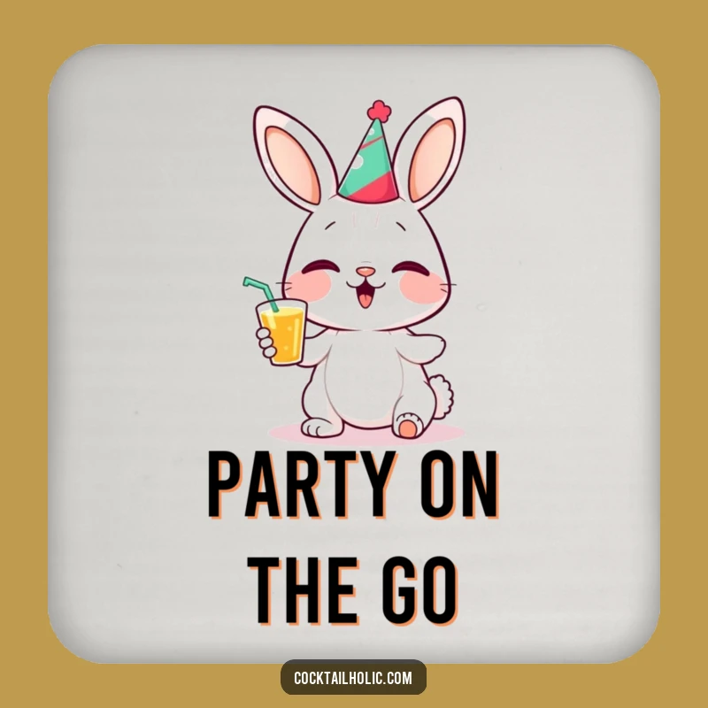 Funny Bunny Party Coaster: Protect Surfaces with Hilarious Celebration Art, Fun Gift