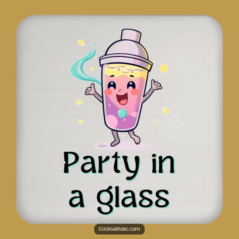 Funny Dancing Cocktail Shaker Coaster - Swirling Liquid Bar Gift!