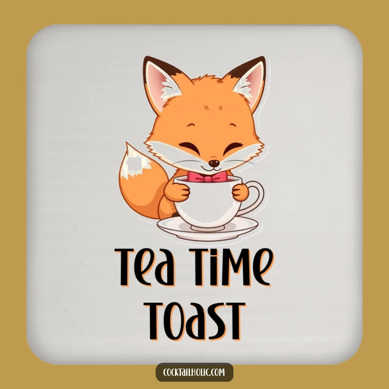 Funny Fox Bow Tie Coaster: Protect Surfaces with Dapper Charm!