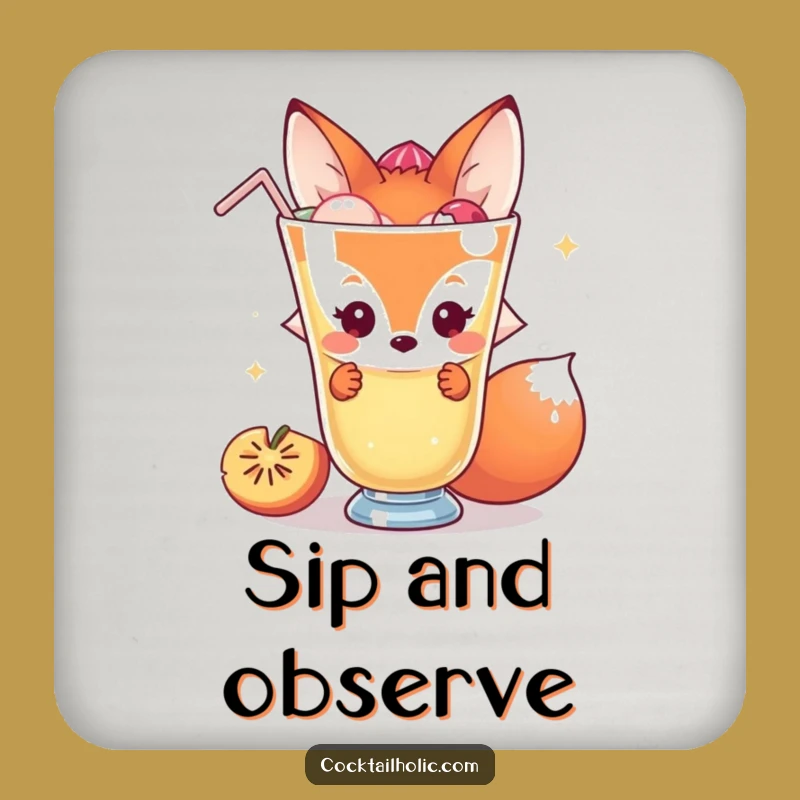 Funny Fox Coasters: Protect Surfaces with Shy Charm Funny Gift