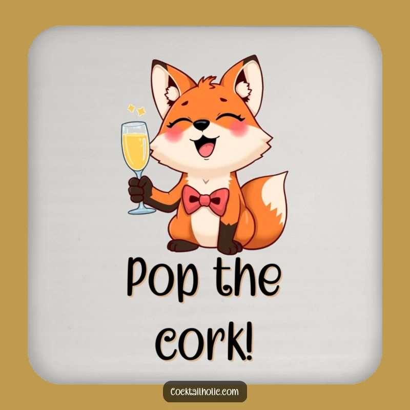 Funny Giggling Fox Coasters: Dapper Bar Decor, Perfect Gift