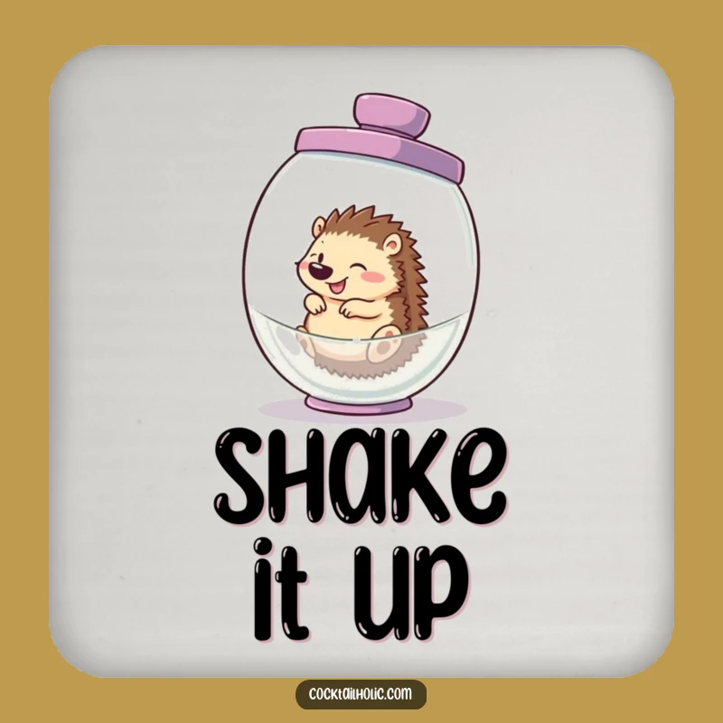 Funny Hedgehog Cocktail Shaker Drink Coaster - Hilarious Bar Accessory Gift