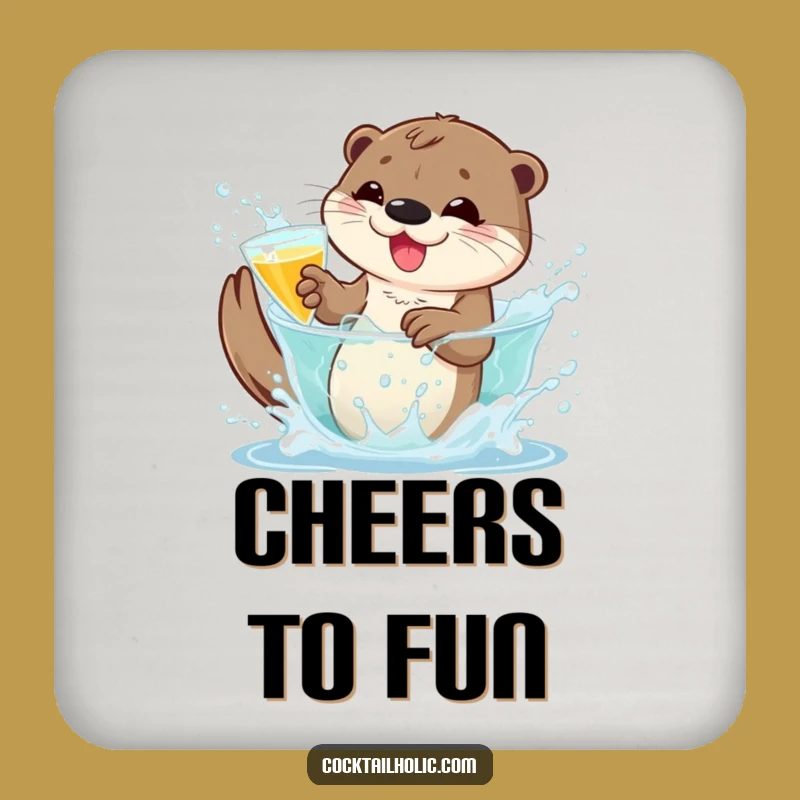 Funny Otter Coasters: Protect Surfaces with Splashy Fun Funny Gift