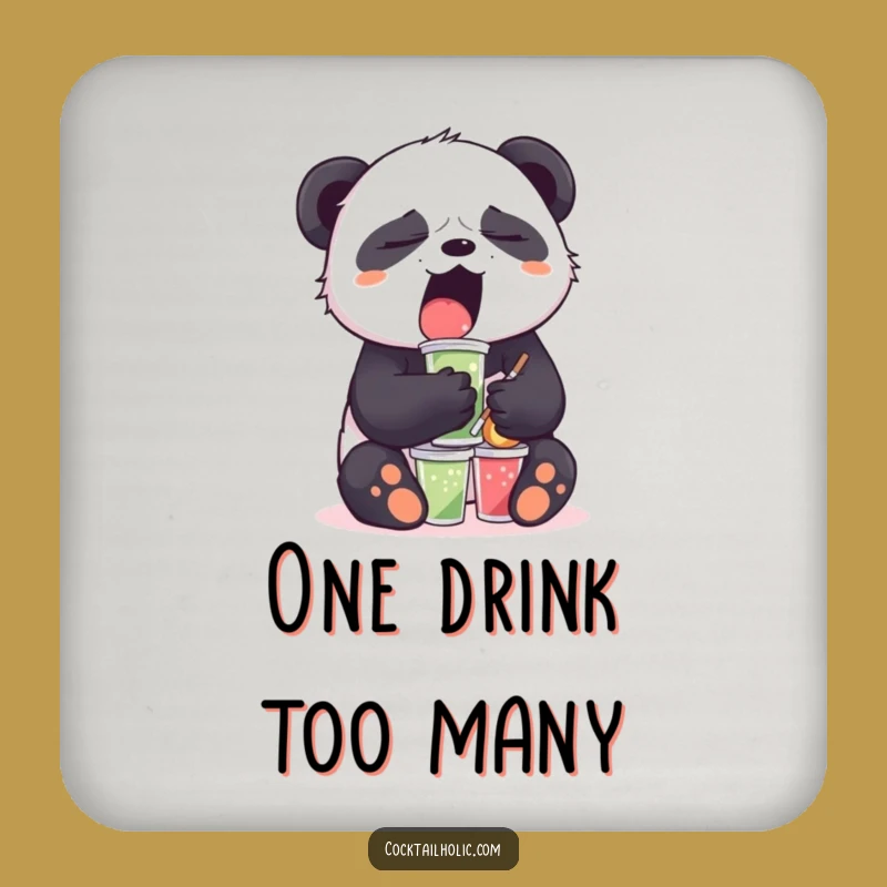 Funny Sleepy Panda Coasters: Yawning Bear's Table Decor, Perfect Gift