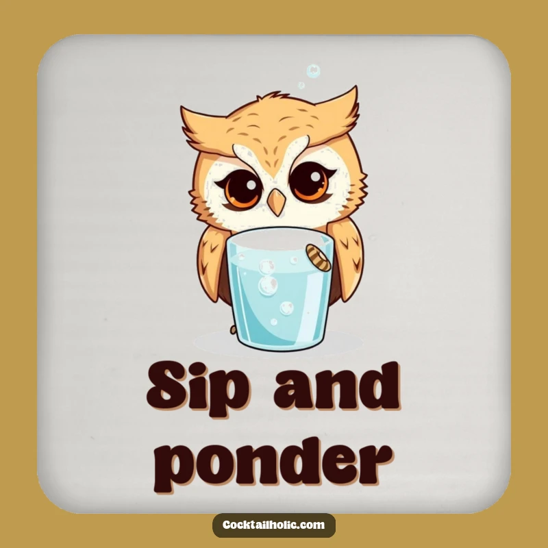 Funny Owl Drink Coasters: Protect Surfaces with Wisdom, Perfect Funny Gift Holders