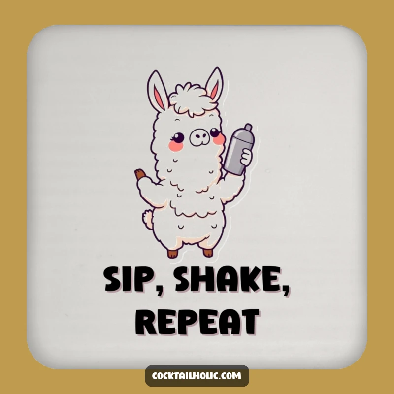 Funny Wobbly Llama Drink Coasters: Protect Surfaces with Cocktail Fun