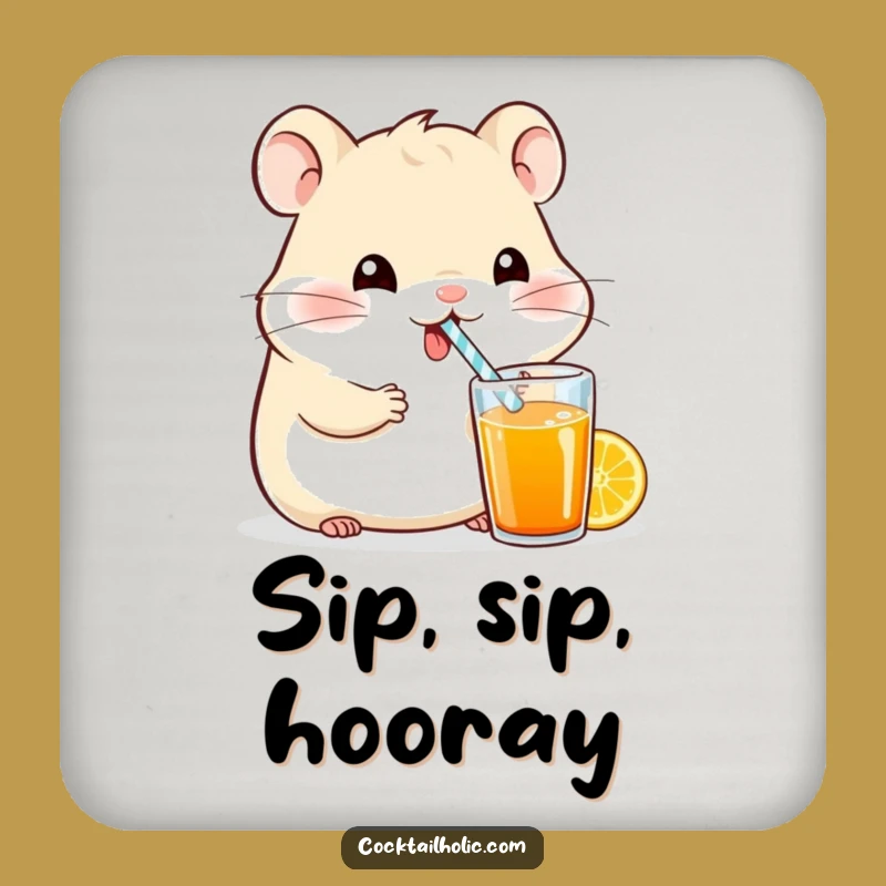 Funny Hamster Coaster: Cute Cartoon Drink Protector, Perfect Funny Gift Set