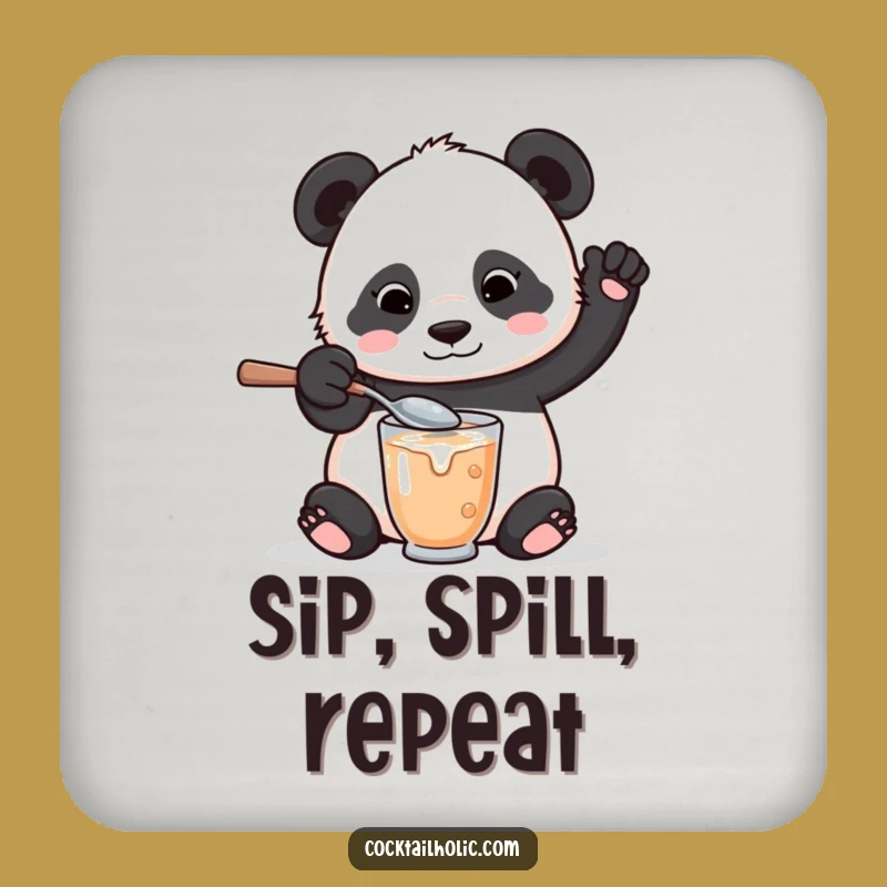 Funny Panda Mixologist Coaster Set - Protect Surfaces with Charm Gift