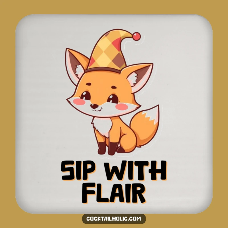 Funny Fox Jester Coaster: Protect with Playfulness, a Great Funny Gift!