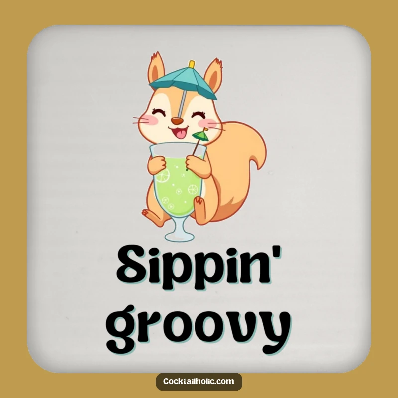 Funny Squirrel Drink Coaster: Cheerful Jumper Protection, Chic Funny Gift Accessory