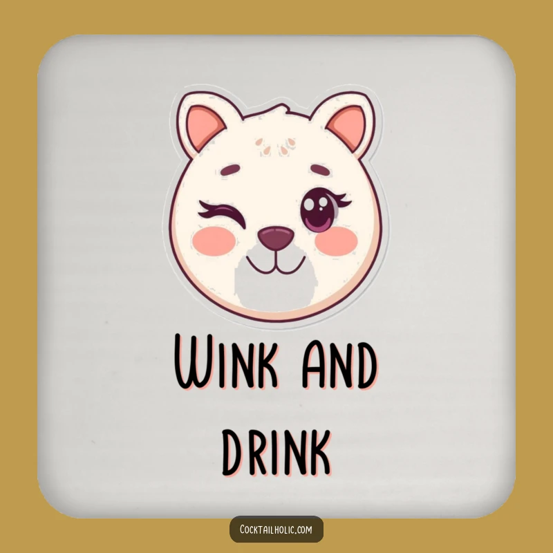 Funny Winking Animal Face Coaster - Playful Surface Protection