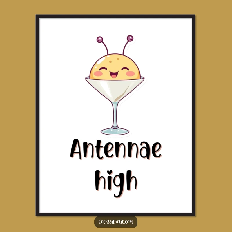 Funny Martini Creature Poster - Happy Wall Art for Parties