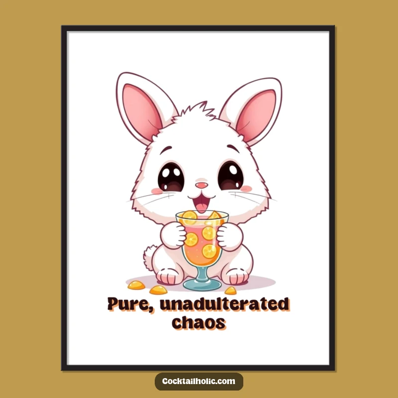 Funny Bunny Cocktail Spill Poster: Inject Joyful Chaos into Your Space