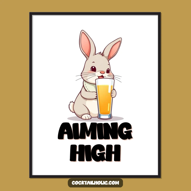 Funny Bunny Poster: Tall Drink Quest - A Whimsical Funny Gift!