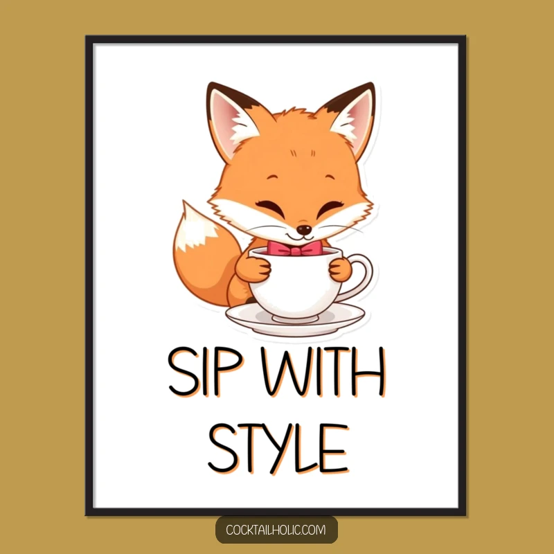 Funny Fox Bow Tie Poster: Add Whimsical Charm to Your Walls!
