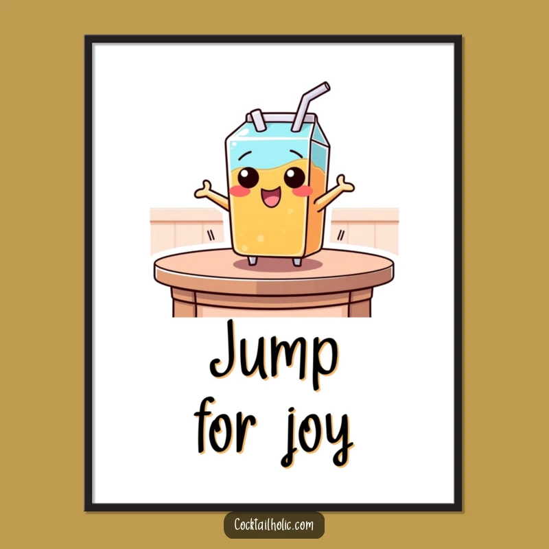 Funny Juice Box Leap Poster - Inject Playful Energy into Your Space!