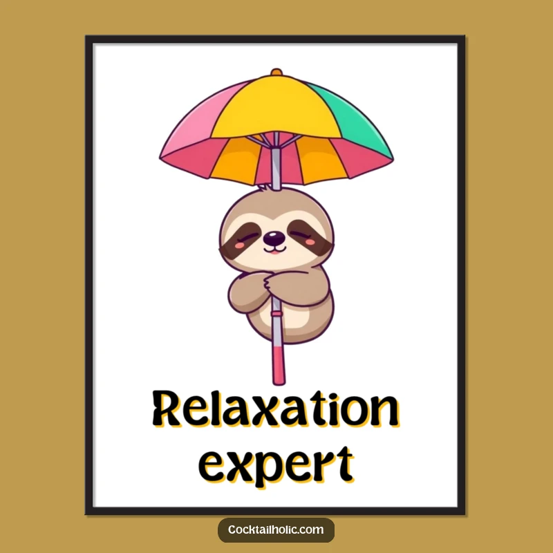 Funny Sleepy Sloth Poster: Bring Relaxed Joy to Your Walls!