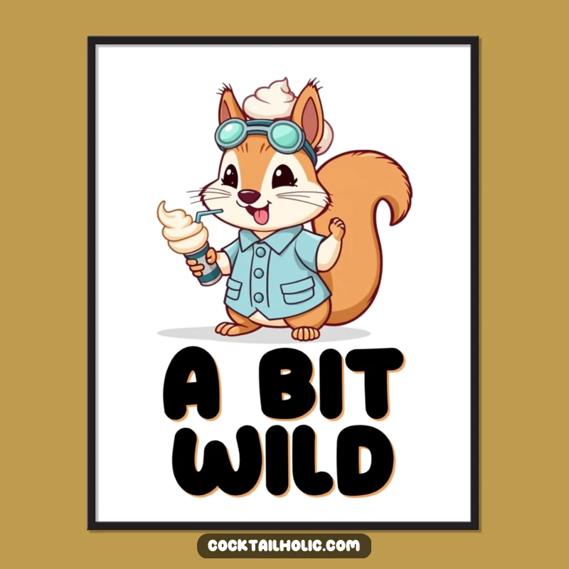 Funny Squirrel Poster: Whipped Cream Art - A Whimsical Funny Gift!