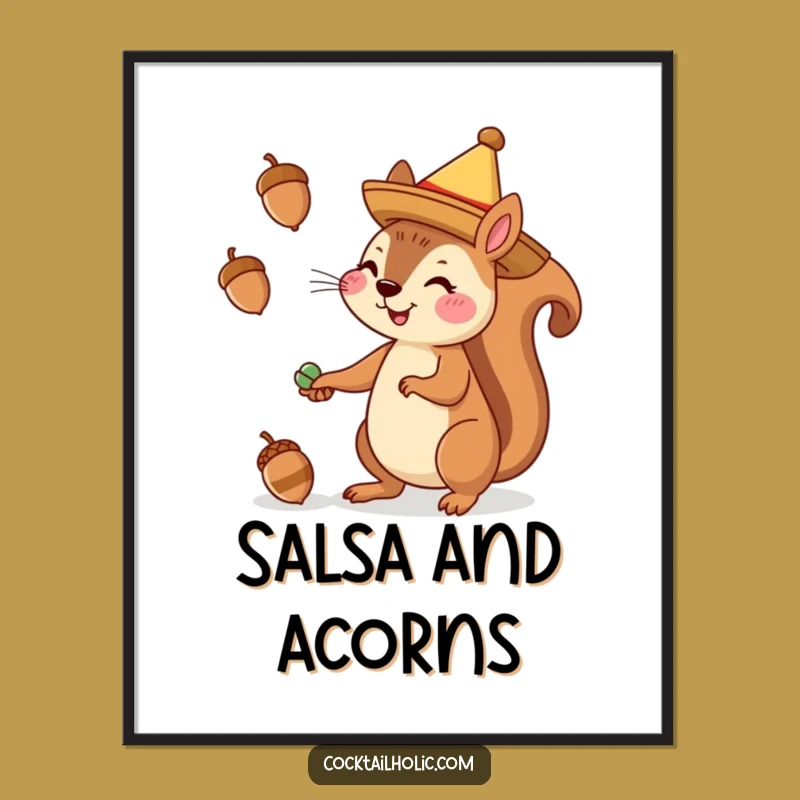 Funny Squirrel Sombrero Poster: Bring Festive Fun to Your Walls!