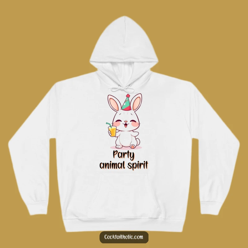 Cozy Funny Bunny Party Hoodie: Warm & Hilarious Celebration Apparel, Unique Gift