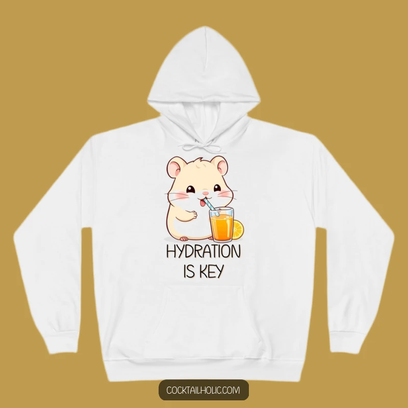 Cozy Funny Hamster Hoodie: Warm and Cute Cartoon Drink Apparel, Great Funny Gift